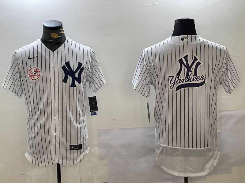 Men New York Yankees Blank White stripe Elite 2024 Nike MLB Jersey style 10167->new york yankees->MLB Jersey